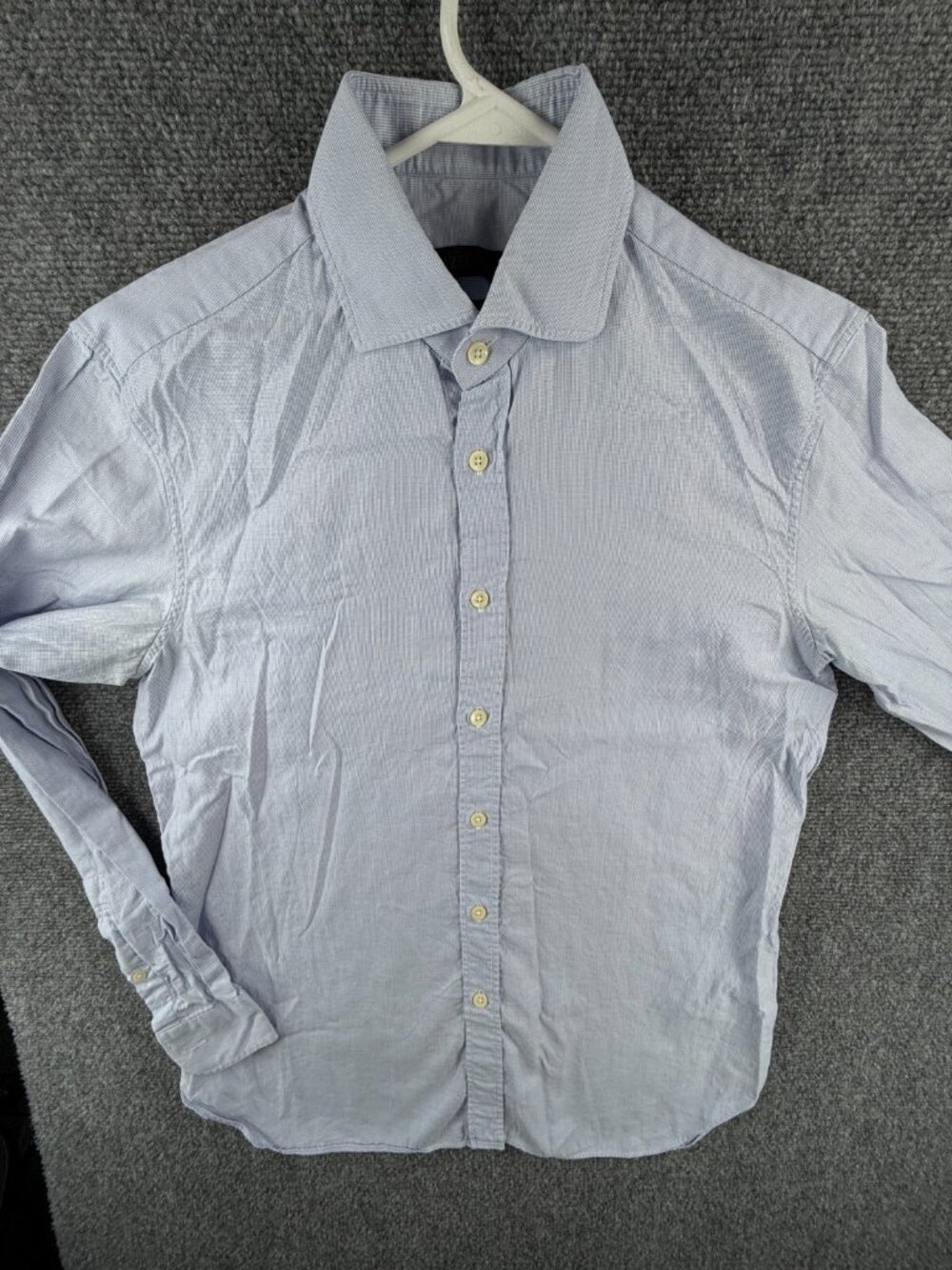 Ermenegildo Zegna Long Sleeve Button Up Shirt Men Blue Check Regular Size 15